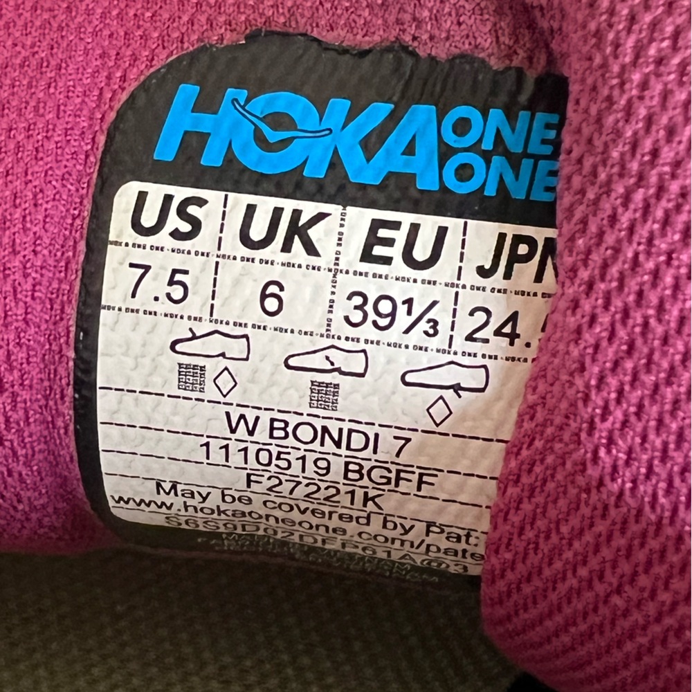 Hoka One One Black and Magenta Sneakers - Picture 9 of 9